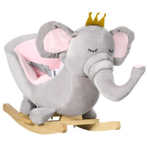 Qaba Baby Rocking Horse Elephant Rocking Chair Toddler Rocker Toy