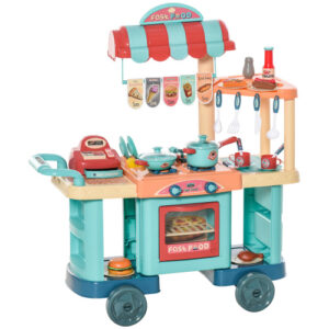 Kids Kitchen Food Stand with Play Food