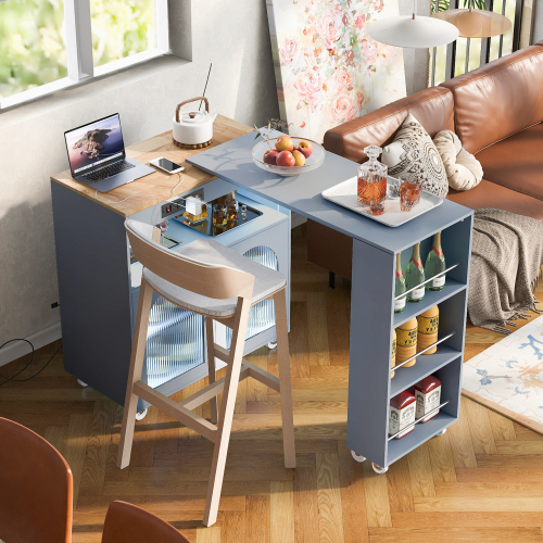 Rolling Kitchen Island With Extended Table - Image 2