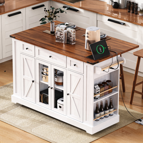 Rolling Kitchen Cart on Wheels with Drop Leaf - Image 2