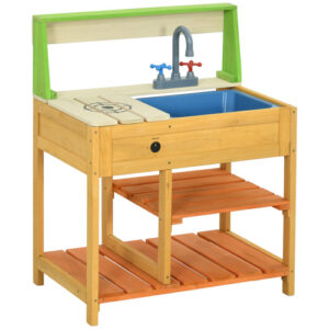 Outsunny Mud Kitchen Outdoor Kitchen Playset for Kids Wooden