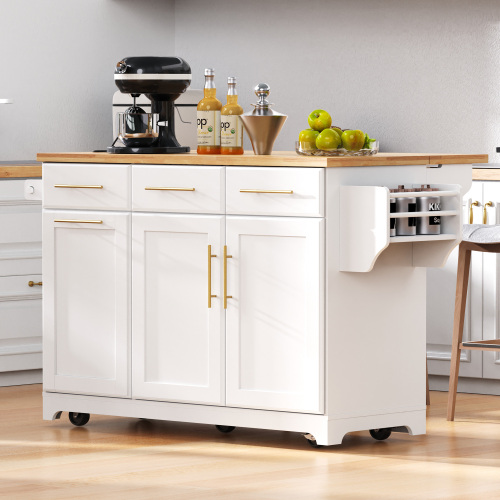 Rolling Kitchen Island with Trash Can Storage - Image 3