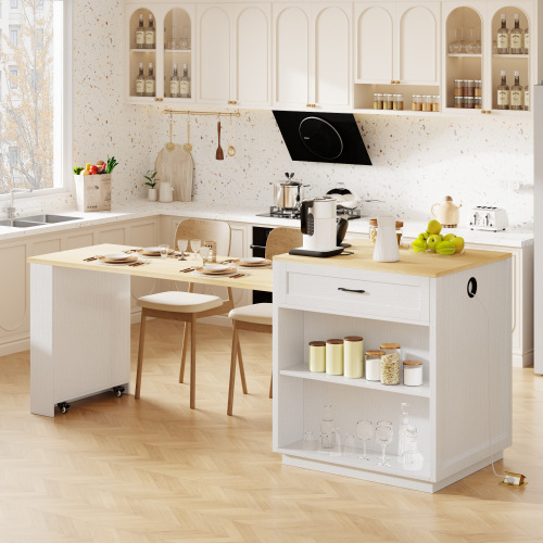 Two-tone Kitchen Table with Double-sized Storage - Image 3