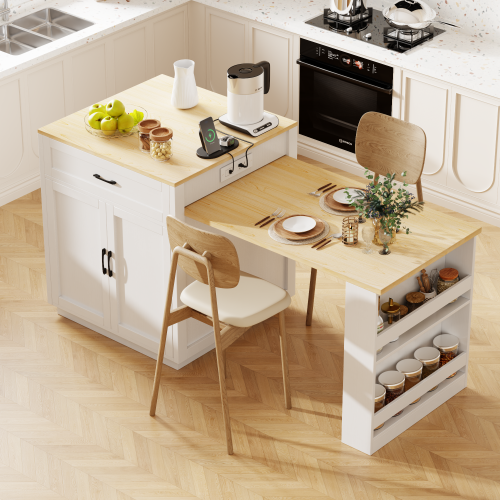 Two-tone Kitchen Table with Double-sized Storage - Image 2