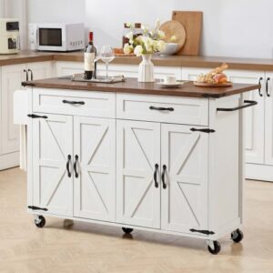 Kitchen Storage Island with Drop Leaf