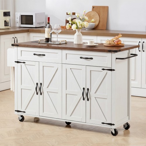 Kitchen Storage Island with Drop Leaf