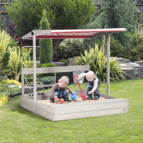 Wooden Sandbox Backyard Toy with Kitchen Playset Accessories - Image 2