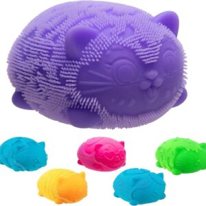 Schylling Needoh Wild Cats Fuzz Ball - Sensory Squeeze Toy - Colors May Vary