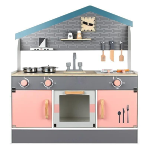 High quality Kids wooden simulation family large kitchen simulation hearth pot tableware checile baby interactive education toys