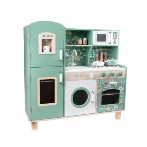 Kids Role Play Wooden Toys Vintage Kitchen With Cookware Accessories Toys