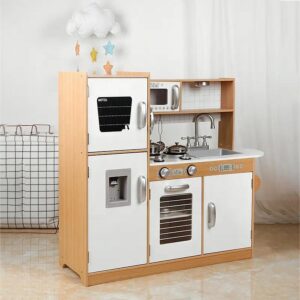 Play Cooking Multifunctional children's wooden Refrigerator kitchen set Toy