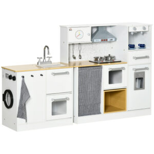 Kids Wooden Kitchen Playset with Sound Effects
