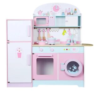 Wooden Big Kitchen Toys Pretend Play Kitchen Refrigerator Toy for Kids